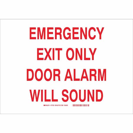 Brady Exit Sign, Fiberglass, 14" W, 10" H, Emergency Exit Only, White 73793